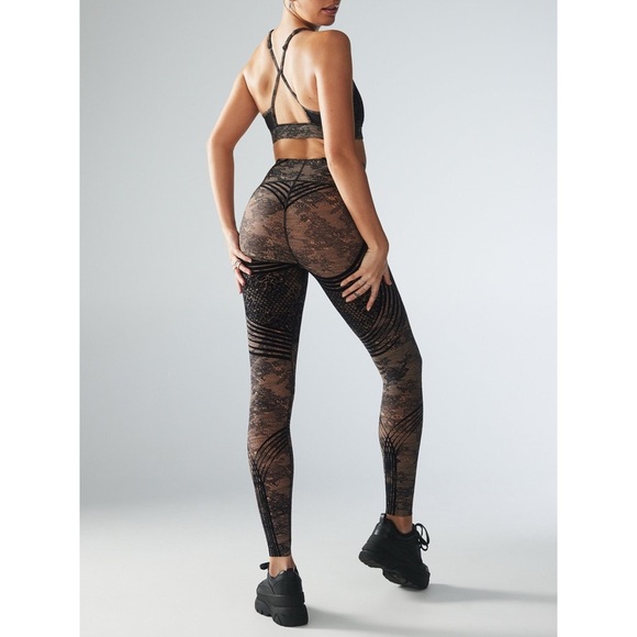 Sz XS Savage X Fenty Special FX High Waist Leggings Terracotta Distorted Lace - Picture 8 of 11